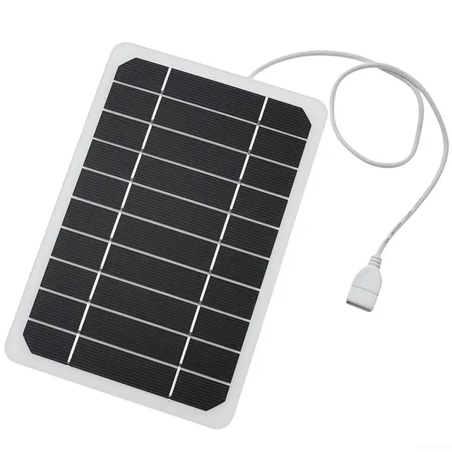 Panneau solaire 5V 10W portable en silicium monocristallin chargeur sortie USB pour téléphones portables, tablettes, extérieur, voyage, jardin, éclairage de rue, petites piles CC
