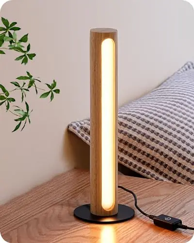 EDISHINE Lampe de Chevet LED Tactile à Intensité Variable, 3 Couleurs de Température Réglables, 3000K/4500K/6000K, Lampe de Table Moderne Design Cylindrique pour Chevet, Chambre, Salon
