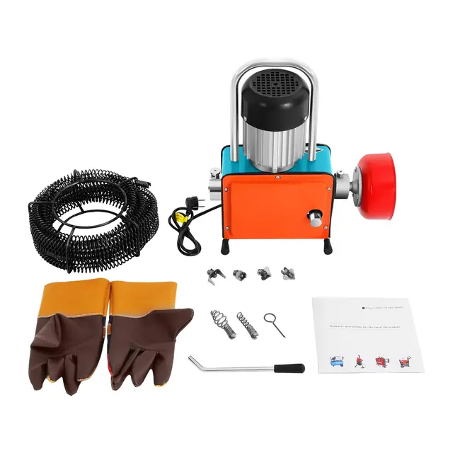 Nettoyeur de tuyaux électrique 1000 W avec ressort de 12 m, nettoyeur de canalisations pour tuyaux de diamètre 20-150 mm
