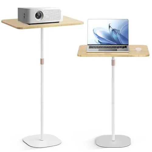 Bureau Debout pour Ordinateur Portable avec Hauteur Réglable 46-120cm, Table d'appoint pour Le Travail d'étude pour Bureau/Lit/Canapé, Blanc