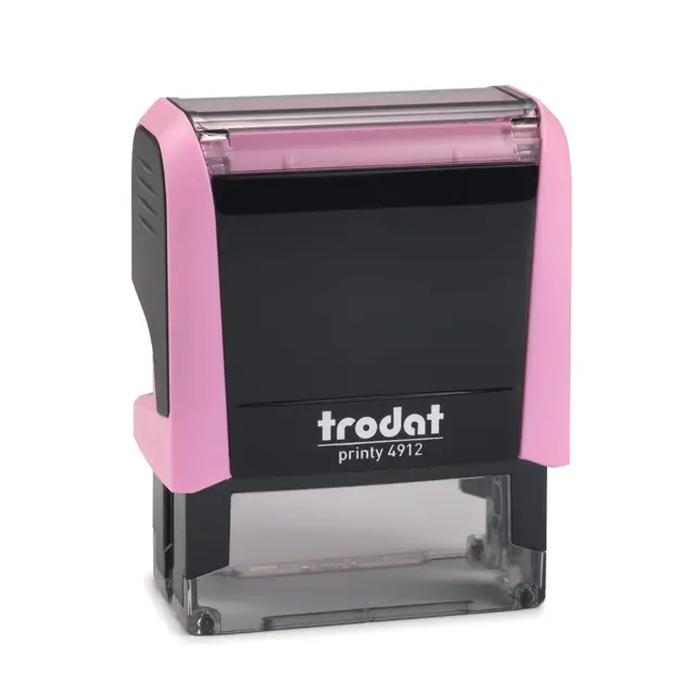 Trodat Printy Line 4912 (Fuchsia, Large 47x17 mm) Tampon encreur professionnel personnalisé, auto-encreur, tampon d'entreprise, tampon d'adresse