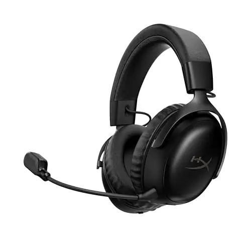 HyperX Cloud III S, Casque Gaming sans Fil, Bluetooth/2,4 GHz, PC/PS5/Xbox, jusqu'à 200h de Batterie, transducteurs 53 mm, DTS, Micro 10 mm, Noir