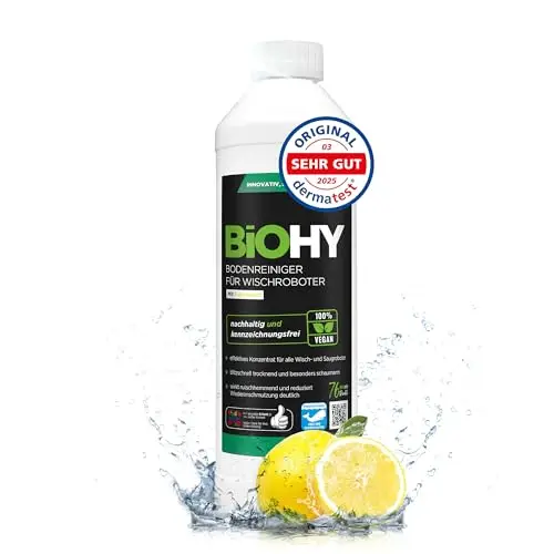 BiOHY Nettoyant de sol pour robot aspirateur laveur (Bouteille de 500ml) | concentré pour tous les robots d'essuyage et d'aspiration à fonction humide (Wischroboter)