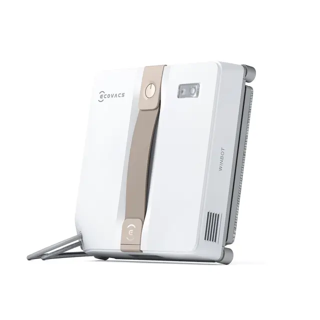 ECOVACS WINBOT Mini Robot de Nettoyage de vitres, Design Compact, Double Buses avec pulvérisation ultrasonique, système de Protection à 9 étapes, Planification Intelligente du Trajet, Blanc