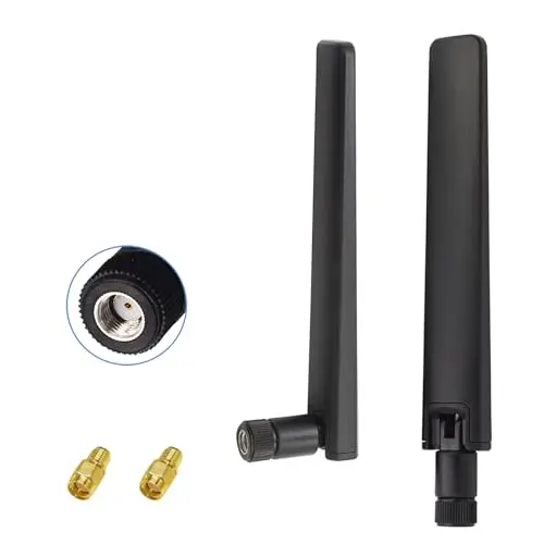 Antenne WiFi 6E Double Bande 2,4 GHz 5 GHz 5,8 GHz 12 dBi MIMO RP-SMA pour routeur WiFi WLAN, Carte réseau sans Fil caméra IP de sécurité, Moniteur de vidéosurveillance, antenne Bluetooth