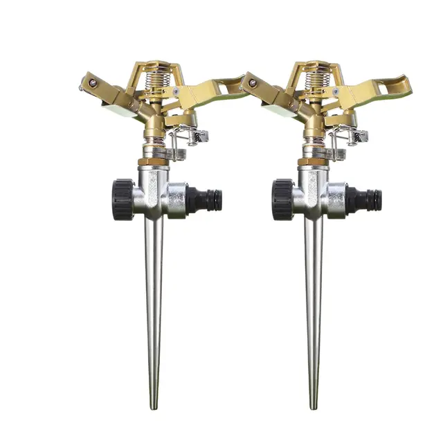 2 Pièces Arroseur à Pulsation, Arroseur de Pelouse,pour arrosage jusqu'à 530 m², arroseur Circulaire 360°, pour Arroser Les Plantes Fleurs Légumes(E)