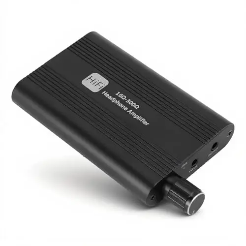 Amplificateur de Casque Portable aux Amplifier Commutateur de Gain à 2 étages, qualité Sonore Supérieure, 16 à 300 Ohm, Entrée AUX 3.5mm, Sortie pour Amplificatori
