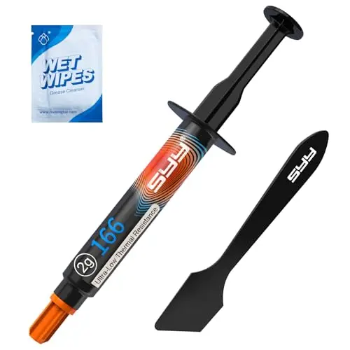 SYY Pâte thermique CPU avec boîte à outils, processeur composé thermique pour IC/processeur/processeur/tous refroidisseurs, nouvelle formule à base de carbone, facile à appliquer 2 g