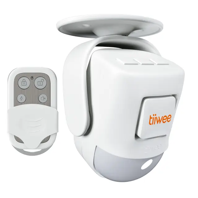 tiiwee X4 Détecteur de Mouvement et Alarme à Sirène - Sirène 120 DB - Système d'Alarme Antivol avec Télécommande - Extensible - à Utiliser dans la Maison, Le Garage, Le Jardin et l'Abri de Jardin