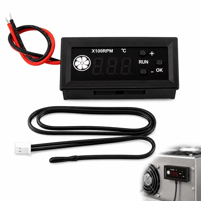 1 PCS Contrôleur de Ventilateur PWM DC 12V 4 Broches, Équipé D’un Affichage Numérique pour Température Et Vitesse de Rotation, Régulateur Intelligent avec Ventilateur PC À 4 Fils