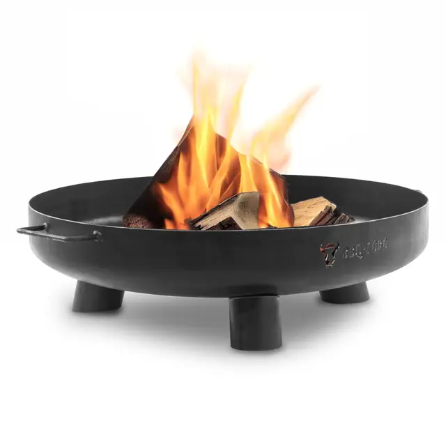 BBQ-Toro Brasero de 70 cm de Diamètre - Noir - Cheminée d'Extérieur Avec Trois Pieds et Deux Poignées - Pour le Jardin