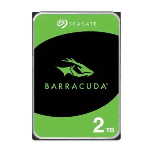 Seagate BarraCuda 2To, Disque dur interne HDD, 3.5 pouces, SATA 6 Goit/s, 7 200 tr/min, 256 Mo de mémoire cache, pour PC de bureau , Ouverture Facile, Services Rescue (ST2000DMZ08)