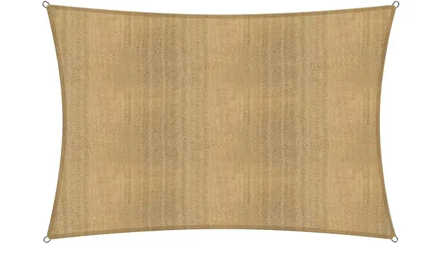 Lumaland Sunsail rectangulaire 2 x 3 mètres | Protection Solaire résistante aux intempéries avec Cordes de Fixation | Terrasse, Jardin et Balcon, Toile à Voile HDPE, Protection UV [Sable]