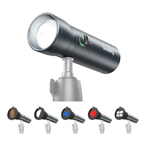 SMALLRIG RF10C Lampe de Poche LED RGB pour Photographie, 7500mAh Lumière Ambiante à Motifs en Alliage d'Aluminium, Eclairage Vidéo avec 4 Couleurs / 20 Filtres de Lumière à Motifs - 4634