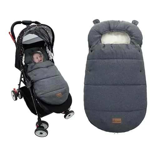 Chanceliere Universelle pour Poussette Antidérapant, Chanceliere Bebe Chaude pour Poussette/Landaus Siège Auto, 90 x 52cm (Gris Foncé)