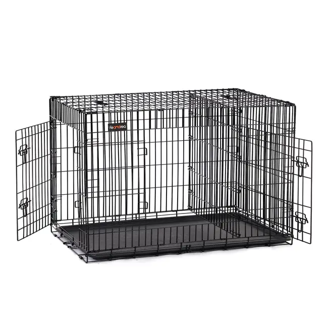 FEANDREA Cage pour Chien, avec 2 Portes, 122 x 74,5 x 80,5 cm, Noir PPD48BK
