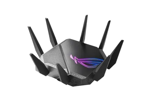 ASUS ROG GT-AXE11000 - Routeur Gaming Wi-FI 6E - Triple Bande + Nouvelle Bande 6 GHz, Port WAN/LAN 2.5G, Compatible PS5, VPN Fusion, Triple accélérateur de Jeu, sécurité réseau Gratuite, AiMesh