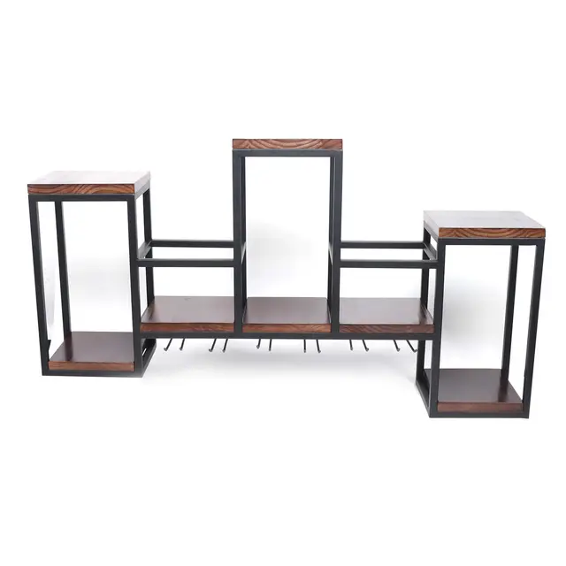 Métal Wandmontierter Weinhalter Rack,weinregal wand,für 12 Flaschen und 12 Glitter inclus, für Home Kitchen Bar Display Decor 106 * 20 * 41.5cm