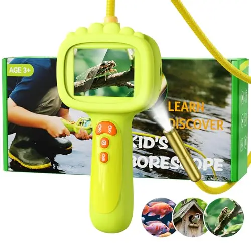 Endoscope pour enfants, Caméra enfant 1080P, Jouet STEM pour exploration extérieure, jardin, camping et nature, Meilleurs cadeaux d'anniversaire pour garçons et filles âgés de 4, 5, 6, 7, 8, 9, 10 ans