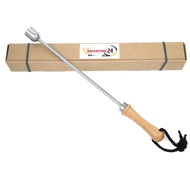 Beerspike Beer Caranelizer Caramélisateur de bière Chauffe-bière Poignée en bois véritable, boule en acier inoxydable 100% adaptée aux aliments et en acier inoxydable (Design 2)