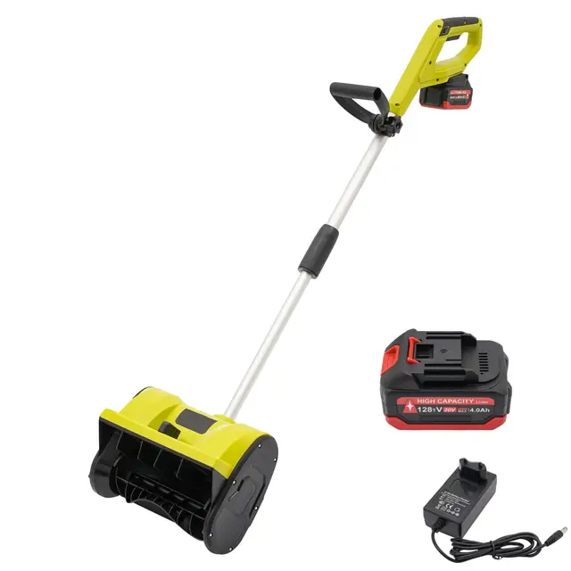 Fraise à neige sans fil 1200 W avec batterie lithium-ion 4,0 Ah + chargeur 2200 tr/min Fraise à neige électrique portative Largeur de travail 32 cm Hauteur de neige 20 cm Portée de lancer 8 m