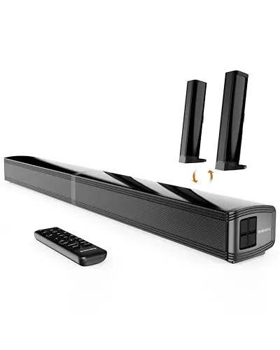 Oakcastle SB80 Barre De Son Home Cinema sans Fil | Enceinte pour Téléviseur | Bluetooth 5.1 HDMI Arc, Optique, AUX et USB Soundbar Enceintes | Barre De Son Caisson De Basse