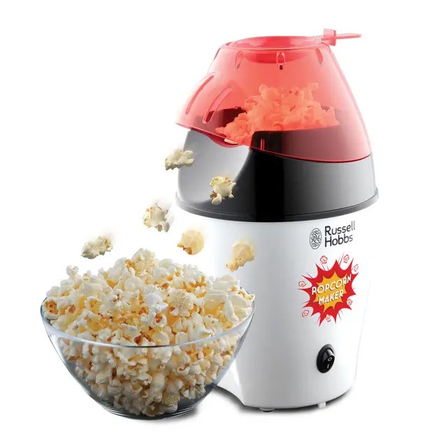 Russell Hobbs Machine à pop-corn [Cuisine saine: Sans graisse ni Huile] Fiesta (1200W, grande capacité, facile à nettoyer, cuillère de mesure) Machine à pop-corn à air chaud 24630-56