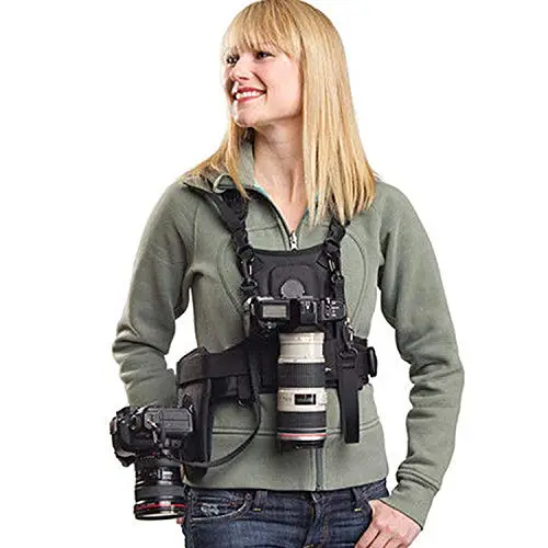 Sevenoak Dual Camera Holster Strap, système de gilet de poitrine multi-transport pour Canon 600D 5D2 Nikon D90 Sony A7S A7S2 Panasonic Olympus DSLR caméscope escalade mariage voyage