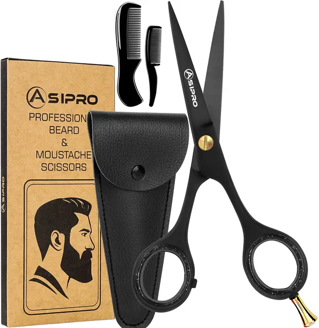 ASIPRO Ciseaux Barbe Acier Inoxydable