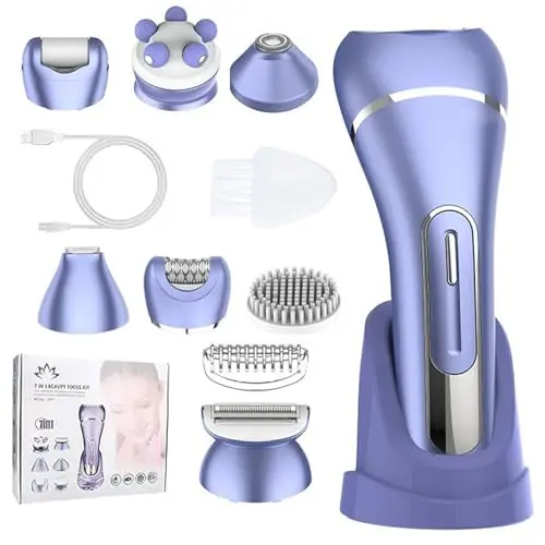 Épilateur 7 en 1 pour femme, rasoir intime étanche IPX7 pour femme, rasoir électrique avec affichage LED pour bikini, zone intime pour bikini, aisselles, jambes