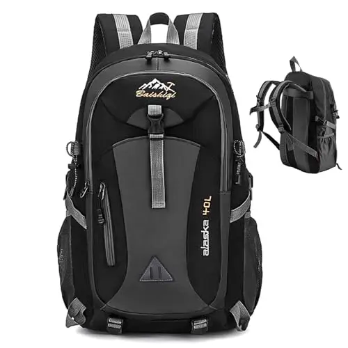Sac à Dos Randonnée 40L Homme Femme, Léger Pliable, Grand Sac de Voyage Imperméable, Voyage Trekking Camping Alpinisme Sport Outdoor Utilisation Quotidienne