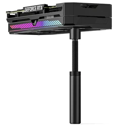 upHere Gaming Support GPU,Aluminium,Support Carte Graphique,Support Carte Graphique Verticale réglable en Hauteur,avec Aimant,L(70mm-120mm),GB70K