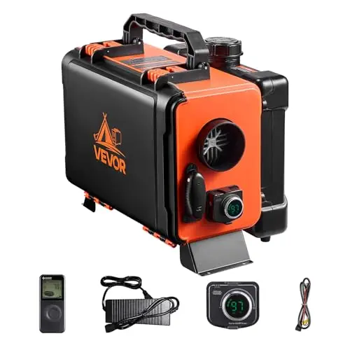VEVOR Chauffage Diesel 8 kW DC 12 V/24 V, Réchauffeur d'Air Diesel pour Stationnement, Tout-en-Un Portable, avec Télécommande et Écran LCD, Réservoir de Carburant 4,5 L, pour Camion Camping-car