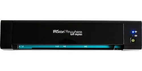 IRIScan Anywhere 6 Scanner Portable A4 WiFi Recto Verso Noir avec Batterie Intégrée, Duplex 15 ppm, Compatible Windows, Mac, iOS et Android, Readiris PDF Inclus