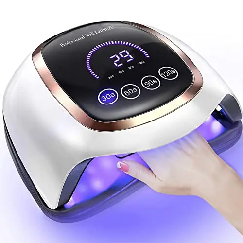 Lampe UV Ongles Gel LED avec Grand Écran LCD Tactile de 7,5 Pouces, 4 Réglages de Minuterie, Capteur Automatique, Sèche-Ongles Professionnel pour DIY, Débutants et Usage à Domicile ou Salon