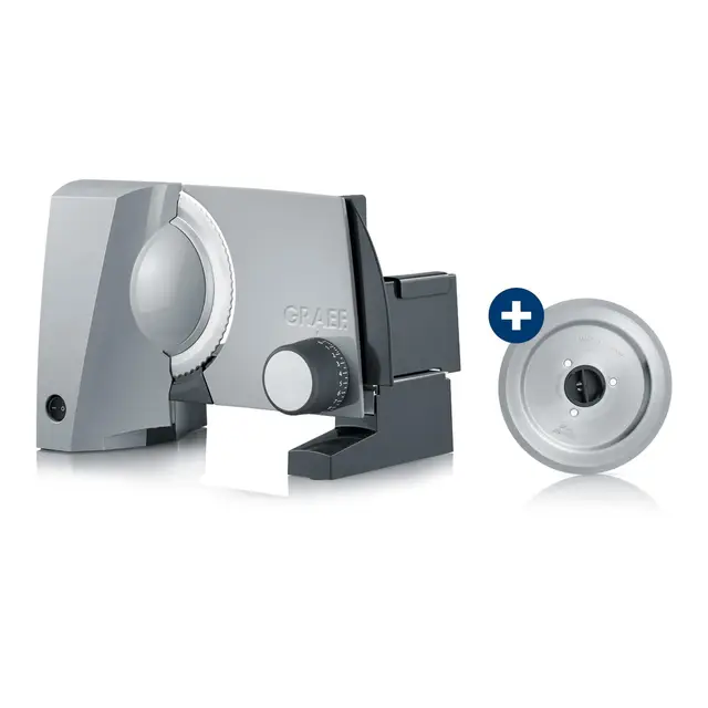 GRAEF G52 - Trancheuse universelle électrique, Made in Germany, Couteau à jambon & lame ondulée en acier inoxydable Ø 170 mm, épaisseur de coupe 0-20 mm