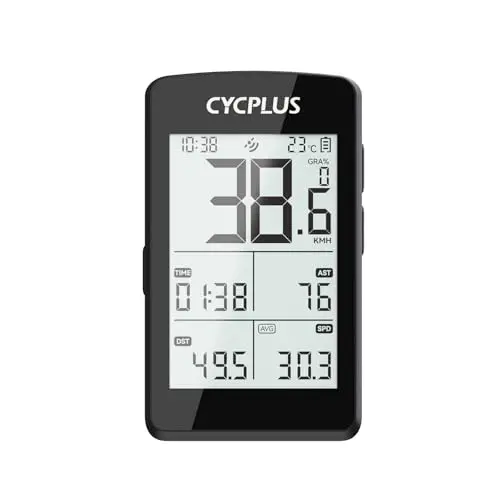 CYCPLUS ANT+ Ordinateur de vélo GPS avec Bluetooth 5.0, écran LCD de 2,8", compteur de vitesse avec plus de 100 heures d'autonomie et rétroéclairage automatique, étanchéité IP67