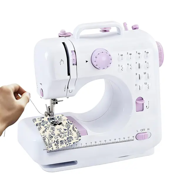 Mini machine à coudre pour débutants, 12 points, ménage, double fil, machine à coudre multifonctionnelle pour enfants, EU 220 V