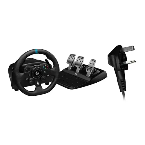 Logitech G G923 Volant de Course et Pédales, Compatible Xbox Series XS/Xbox One/PC, Prise anglaise (Type G) - Noir