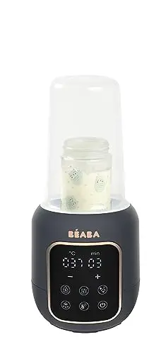 BÉABA, Chauffe-Biberon/Stérilisateur, Chauffe Lait Maternel/Infantil, Multifonctions : 5 Modes, Bain-Marie, Chauffe Petit Pots, Décongelation, Mode Rapide, Mode Stérilisation, Multi Milk, Night blue