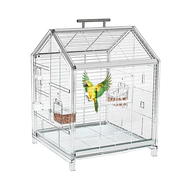20.5" Petite Cage à Oiseaux, Cage à perroquets, Transporteur d’Oiseaux Portable, Cage de Transport de Voyage pour la Maison, Sortie, Clinique pour Animaux de Compagnie, Placement temporaire