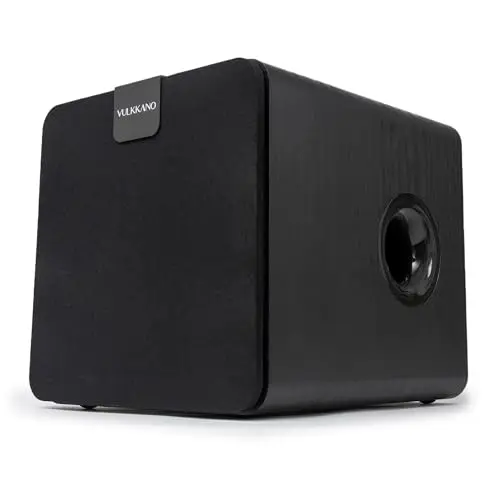 VULKKANO SUB8 Subwoofer Actif de 8 Pouces, Amplifié avec 80W RMS, fréquence de 40 Hz - 250 Hz, Crossover Réglable, Home HiFi Audio & Cinema.