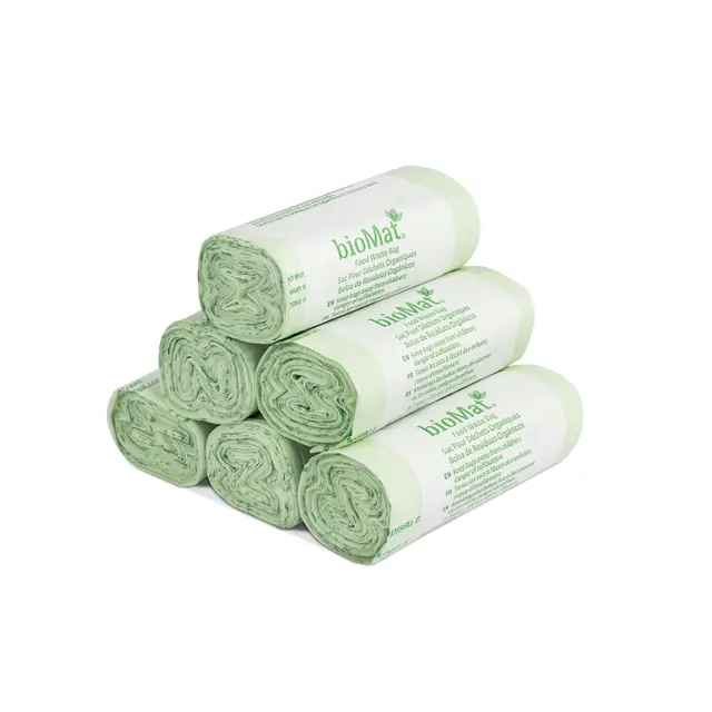 bioMat Sacs Poubelle Compostables 6L, 150 Sacs, Qualité Premium pour les Toilettes, la Salle de Bain, la Cuisine, Fabriqué en Allemagne