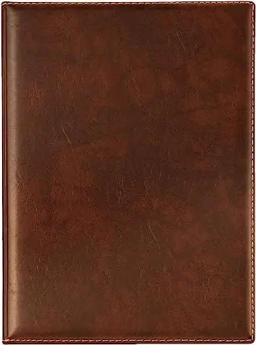 VELOFLEX 4441760 - Dossier de documents, dossier de devis Exquisit DIN A4 avec pochettes transparentes intérieures, aspect cuir brun, 1 pièce