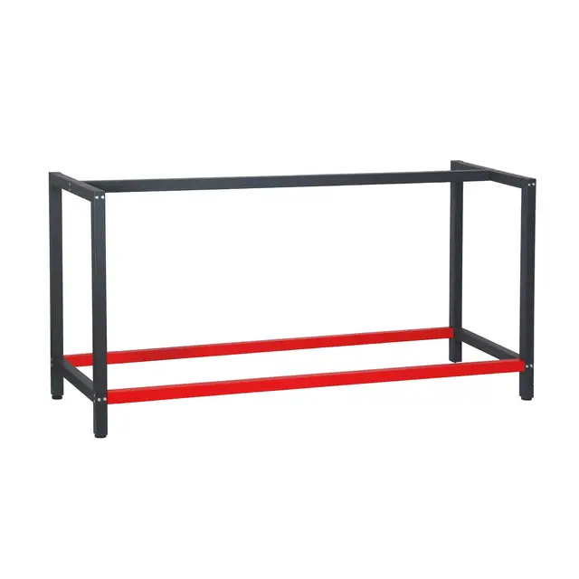 Pied d’établi 175x57x81 cm Acier Anthracite Rouge Support Table de Travail Emballage Atelier Dépôt