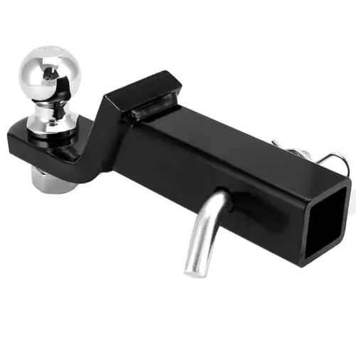 QWORK® Adaptateur attelage remorque pour véhicules US - Abaissé de 50 mm - Capacité de Charge de 2800 kg - Support à Bille de 50 mm - Goupille de 16 mm