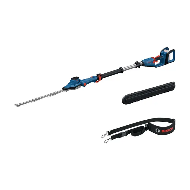 Bosch Professional 18V System Taille-haie télescopique GHE 18V-50 TP (tige télescopique de 2,5 m, 3 400 courses par minute, ouverture des dents de 23,5 mm, sangle, sans batterie)