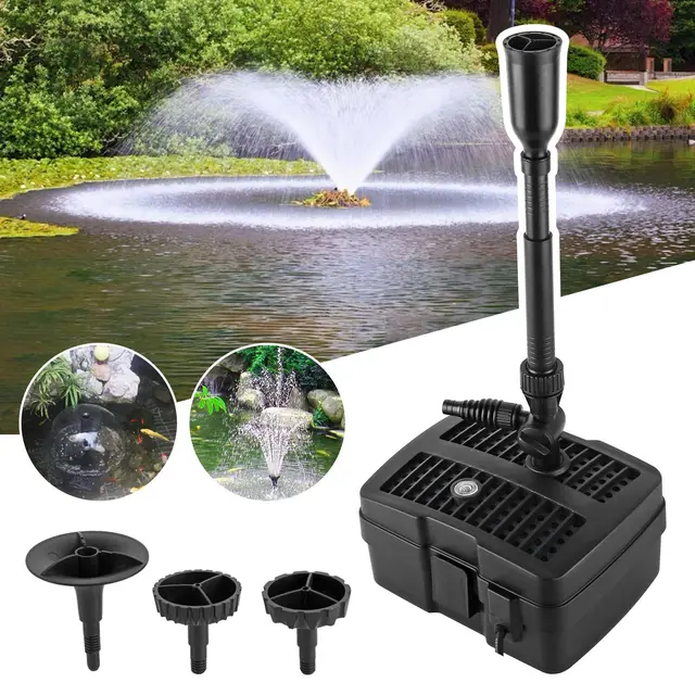 Filtre de Bassin UVC Fontaine de Bassin 4 en 1 Avec Filtre Clarificateur UV CUF-2505 Câble D'alimentation de 10 m / 24 W de 10 m Conception du Jardin et de la Fontaine
