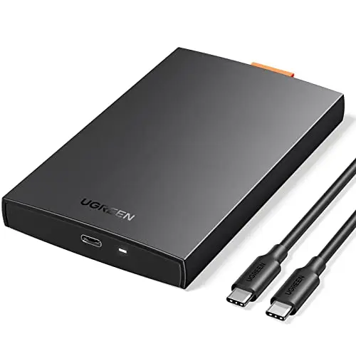 UGREEN USB C 3.1 Gen 2 Boîtier Disque Dur Externe 2,5 Pouces SATA III II I HDD SSD avec 6Gbps UASP Supporte Windows Mac OS Linux, Câble Inclus