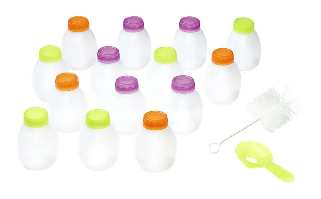 LAGRANGE Kit de 14 bouteilles yaourt à boire pour yaourtière, fabrication française, livré avec un goupillon et un entonnoir, 430201